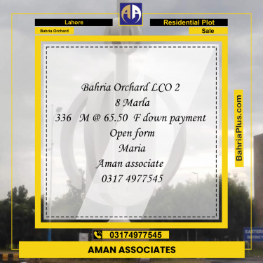 Residential Plot for Sale in Bahria Orchard, Lahore - (BP-231609)