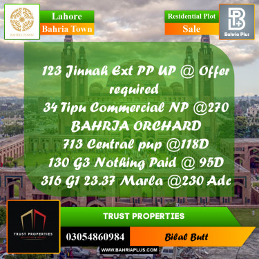 Residential Plot for Sale in Bahria Town, Lahore - (BP-231614)