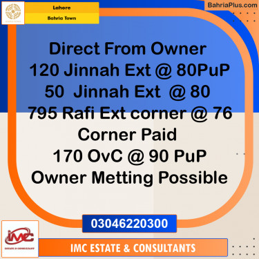 Residential Plot for Sale in Bahria Town, Lahore - (BP-231633)