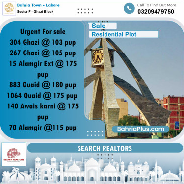 5 Marla Residential Plot for Sale in Sector F - Ghazi Block -  Bahria Town, Lahore - (BP-231642)