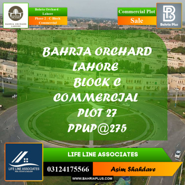 4 Marla Commercial Plot for Sale in Phase 2 - C Block Commercial -  Bahria Orchard, Lahore - (BP-231656)