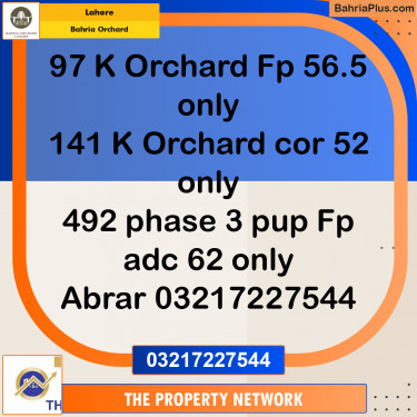 Residential Plot for Sale in Bahria Orchard, Lahore - (BP-231788)