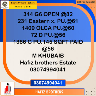 Residential Plot for Sale in Phase 2 - G Block -  Bahria Orchard, Lahore - (BP-231837)