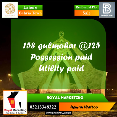 Residential Plot for Sale in Bahria Town, Lahore - (BP-231838)