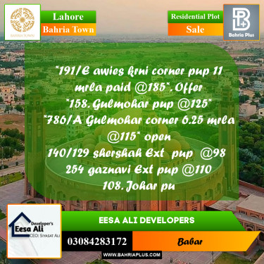 Residential Plot for Sale in Bahria Town, Lahore - (BP-231859)