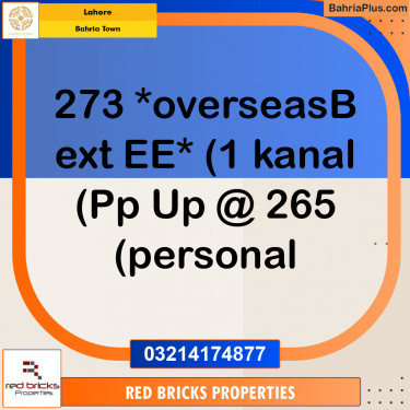 Residential Plot for Sale in Bahria Town, Lahore - (BP-231952)