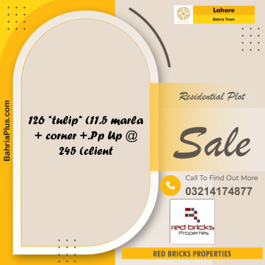 Residential Plot for Sale in Bahria Town, Lahore - (BP-231956)