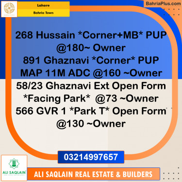 Residential Plot for Sale in Bahria Town, Lahore - (BP-231967)