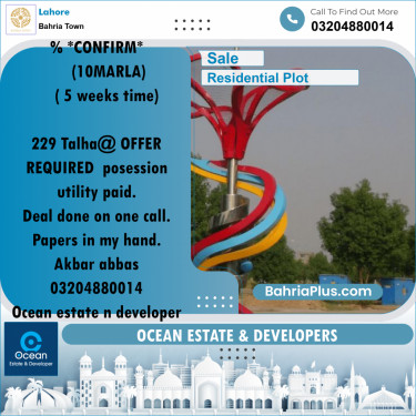Residential Plot for Sale in Bahria Town, Lahore - (BP-232023)