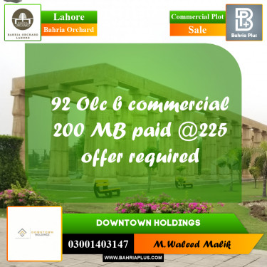 Commercial Plot for Sale in Bahria Orchard, Lahore - (BP-232087)