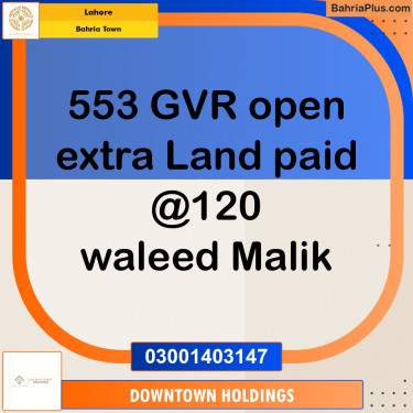 Residential Plot for Sale in Bahria Town, Lahore - (BP-232093)