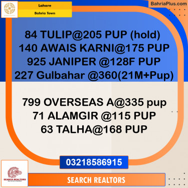 Residential Plot for Sale in Bahria Town, Lahore - (BP-232134)