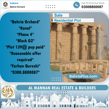 Residential Plot for Sale in Bahria Orchard, Lahore - (BP-232139)