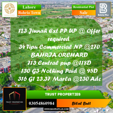 Residential Plot for Sale in Bahria Town, Lahore - (BP-232177)