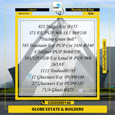 Residential Plot for Sale in Bahria Town, Lahore - (BP-232186)