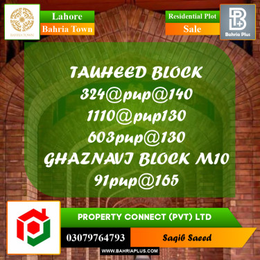 Residential Plot for Sale in Bahria Town, Lahore - (BP-232262)