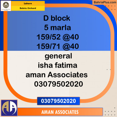 Residential Plot for Sale in Bahria Orchard, Lahore - (BP-232310)