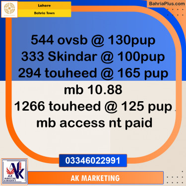 10 Marla Residential Plot for Sale in Bahria Town, Lahore - (BP-232321)