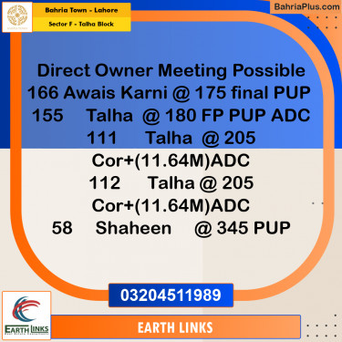 10 Marla Residential Plot for Sale in Sector F - Talha Block -  Bahria Town, Lahore - (BP-232351)