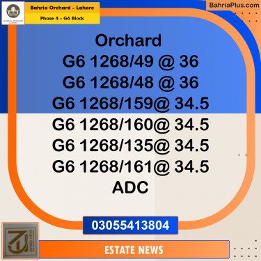 Residential Plot for Sale in Phase 4 - G6 Block -  Bahria Orchard, Lahore - (BP-232364)