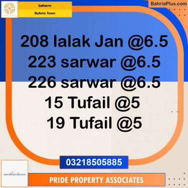 Residential Plot for Sale in Bahria Town, Lahore - (BP-232441)