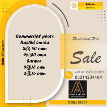Residential Plot for Sale in Bahria Town, Lahore - (BP-232472)