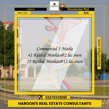 Residential Plot for Sale in Bahria Town, Lahore - (BP-232479)