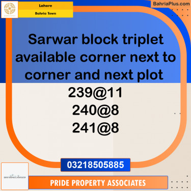 Residential Plot for Sale in Bahria Town, Lahore - (BP-232540)