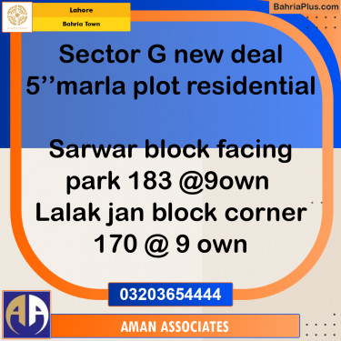Residential Plot for Sale in Bahria Town, Lahore - (BP-232570)
