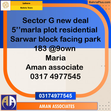 Residential Plot for Sale in Bahria Town, Lahore - (BP-232575)