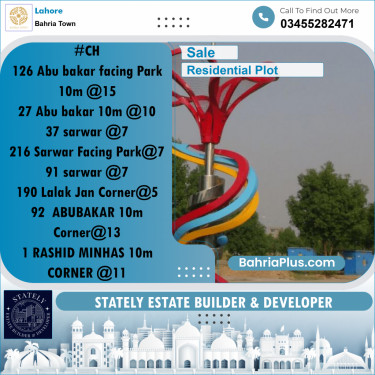 Residential Plot for Sale in Bahria Town, Lahore - (BP-232576)