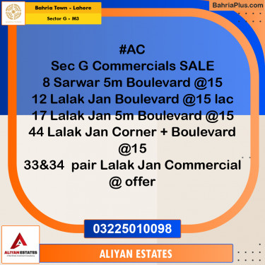 5 Marla Residential Plot for Sale in Sector G - Sarwar Block -  Bahria Town, Lahore - (BP-232584)