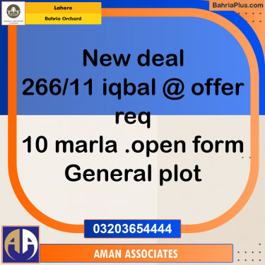 Residential Plot for Sale in Bahria Orchard, Lahore - (BP-232590)