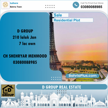 Residential Plot for Sale in Bahria Town, Lahore - (BP-232605)