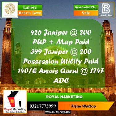Residential Plot for Sale in Bahria Town, Lahore - (BP-232621)