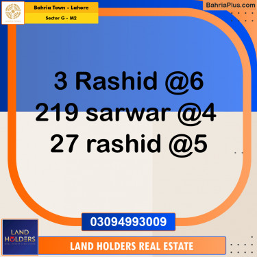 Residential Plot for Sale in Sector G - Rashid Minhas Block -  Bahria Town, Lahore - (BP-232632)