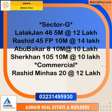 Residential Plot for Sale in Bahria Town, Lahore - (BP-232707)