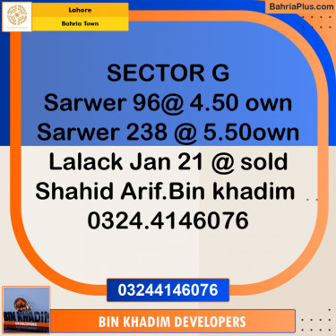 Residential Plot for Sale in Bahria Town, Lahore - (BP-232782)