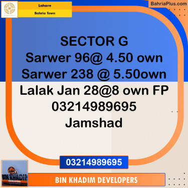 Residential Plot for Sale in Bahria Town, Lahore - (BP-232784)