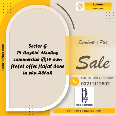 Residential Plot for Sale in Bahria Town, Lahore - (BP-232827)