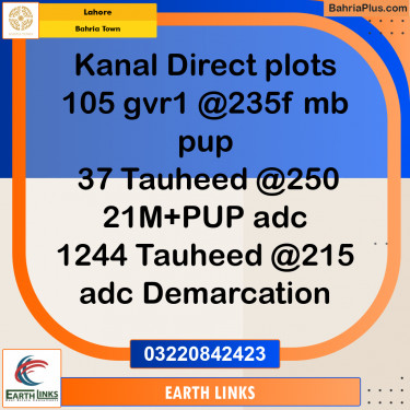 Residential Plot for Sale in Bahria Town, Lahore - (BP-232876)