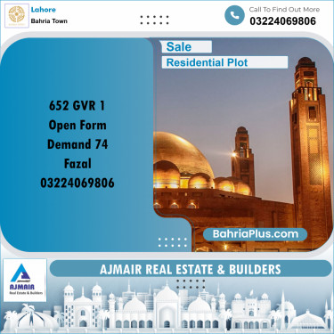 Residential Plot for Sale in Bahria Town, Lahore - (BP-232894)