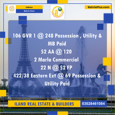 Residential Plot for Sale in Bahria Town, Lahore - (BP-232904)