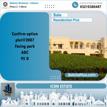 8 Marla Residential Plot for Sale in Phase 2 - C Block -  Bahria Orchard, Lahore - (BP-232922)