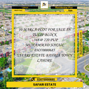 Residential Plot for Sale in Bahria Town, Lahore - (BP-232957)