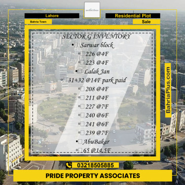 Residential Plot for Sale in Bahria Town, Lahore - (BP-233009)