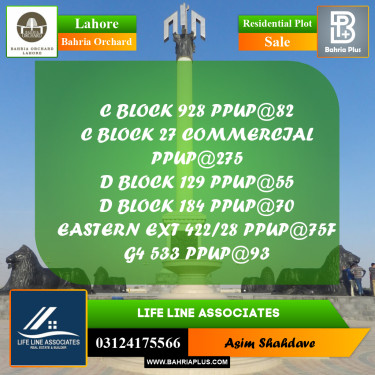 Residential Plot for Sale in Bahria Orchard, Lahore - (BP-233012)