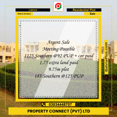 Residential Plot for Sale in Bahria Orchard, Lahore - (BP-233036)