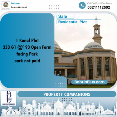 Residential Plot for Sale in Bahria Orchard, Lahore - (BP-233060)