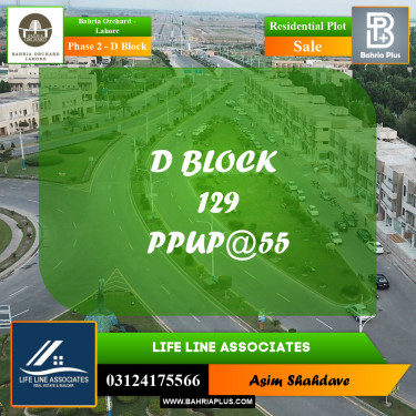 5 Marla Residential Plot for Sale in Phase 2 - D Block -  Bahria Orchard, Lahore - (BP-233079)